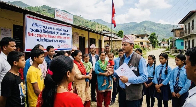 भर्नाको नाममा  निजी र सामुदायिक विद्यालय के सरकारी निर्देशन कार्यान्वयनमा भीमफेदी गाउँपालिका अग्रसर होला ?